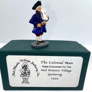"The Colonial Man" Metal Figurine 1999 Mid Atlantic Village Gathering Dept.‎ 56